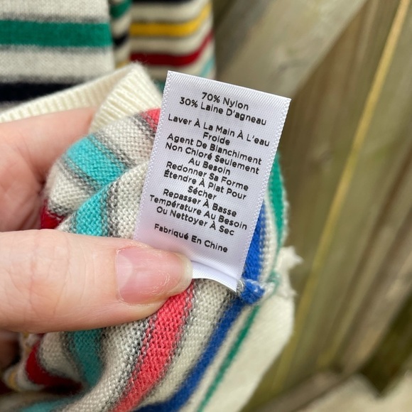 Talbots Lambswool Rainbow Stripe Crew Neck Sweater Top - Picture 4 of 7